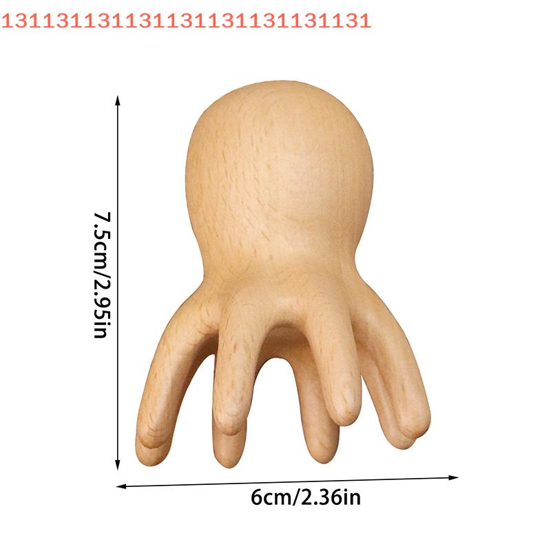 Acupuncture SPA Gua Sha Fatigue Relief Tool Sandalwood Octopus Scalp Massage Comb Meridian Scraping Brush