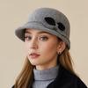 Hat Female Autumn and Winter Middle-aged and Elderly Fashion Foreign-style Wool Top Hat Thickened Thermal Basin Hat