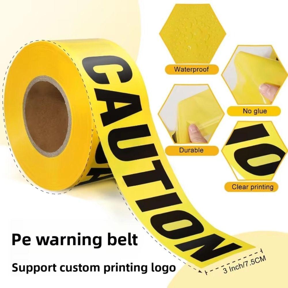 Bold Black Text Caution Tape Premium Yellow Barricade Line Isolation Line Scary Scene Decor