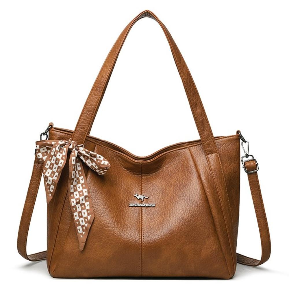 Women s Large PU Leather Shoulder Bag Casual Hobo Tote Handbag One Size