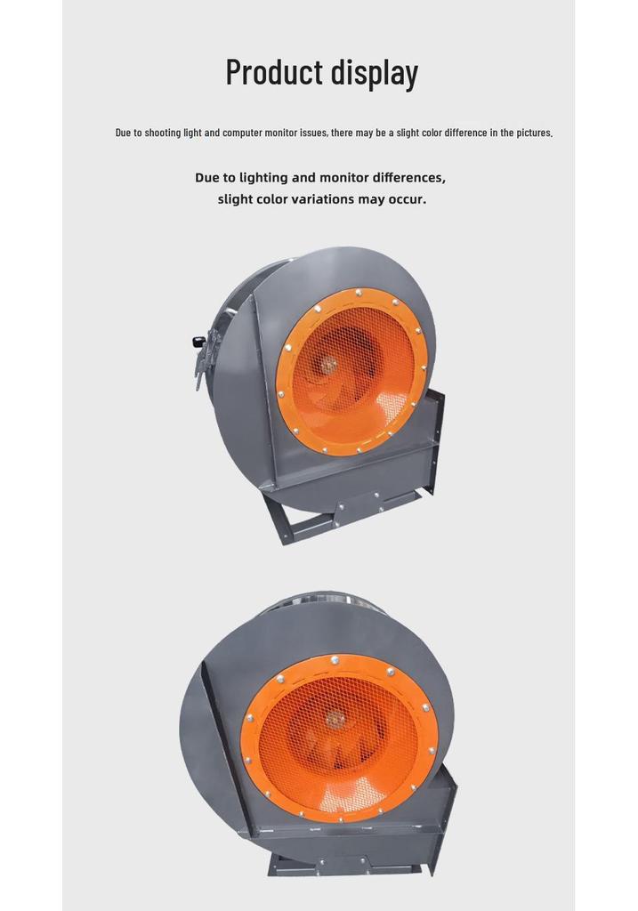 Explosion-Proof Variable Frequency Centrifugal Fan 4-72A for Industrial Dust Removal and Ventilation.