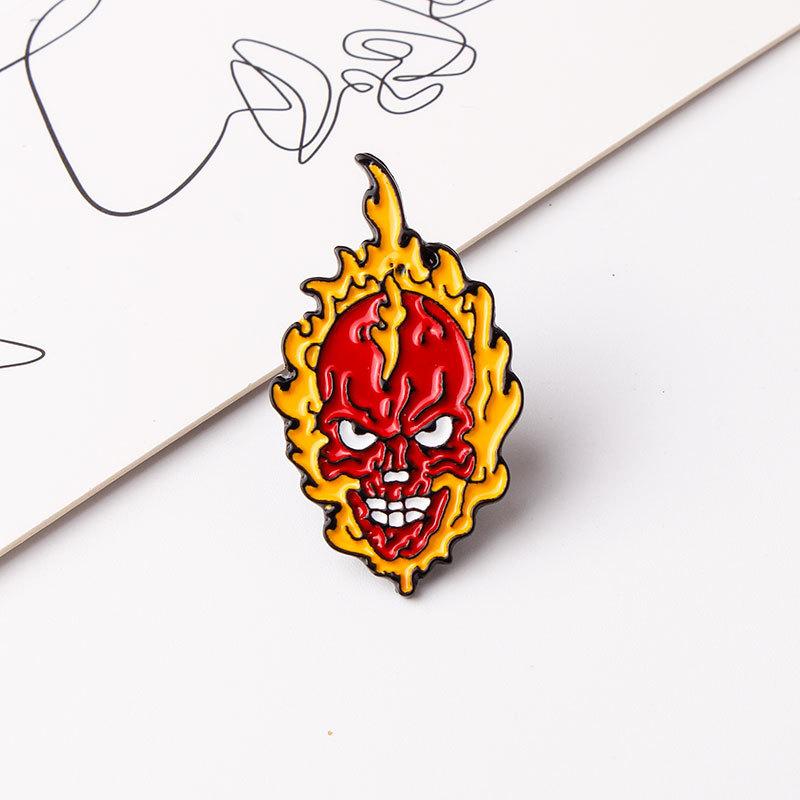 Halloween Retro Punk Skull Cross Ghost Collection Enamel Pin Punk Goth Grim Reaper Skeleton Alloy Brooches Jewelry Badge