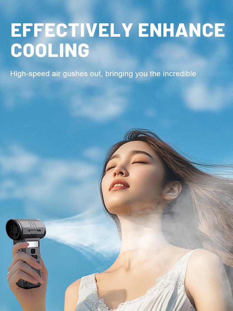 350000RPM Handheld High-Speed Turbo Fan Compact Portable Fan with Rechargeable Battery Air Blower Car Vacuum and Inflator SOS