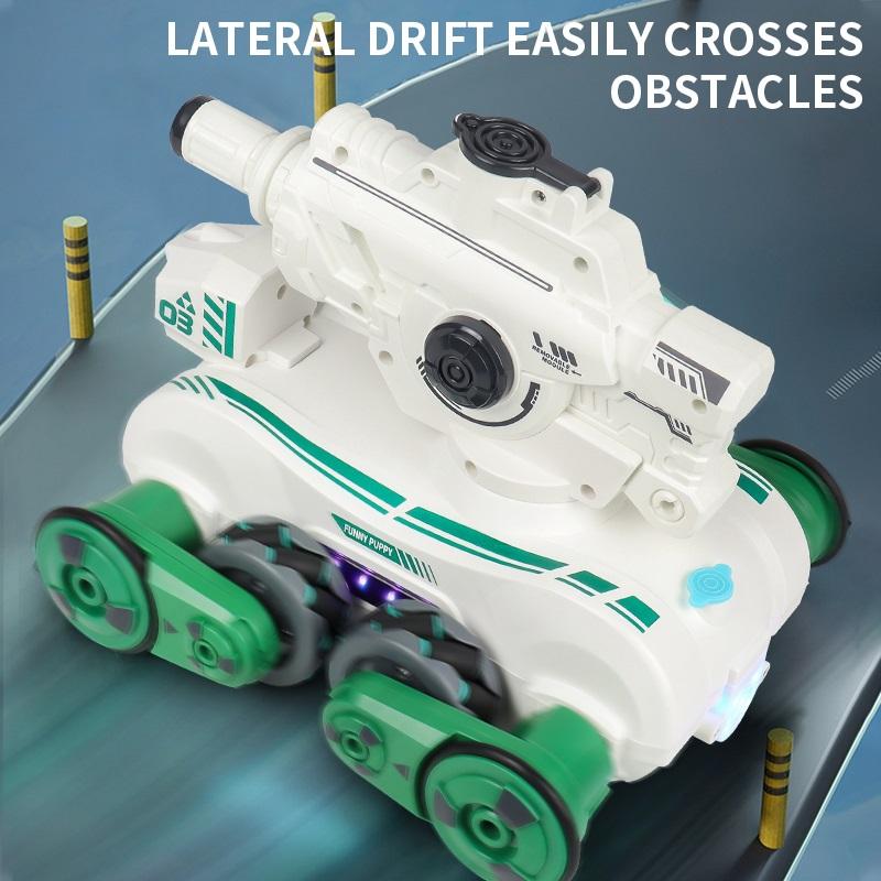 2.4G 4WD RC Battle Spray Tank, Swing Arm Mechanical War Dog, Gesture Watch Sensing Toy, Birthday Gift for Boys