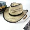 Summer new western denim straw hat European and American retro ethnic style top hat men's and women's sun protection hat sun hat