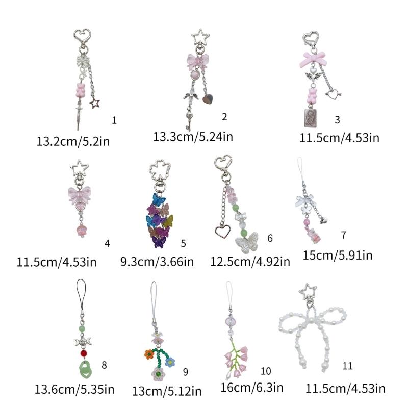 Cute and Stylish Keychain Phone Strap Trendy Keychain Phone Strap Set with Keyring and Cord Multi Functional Keychains
