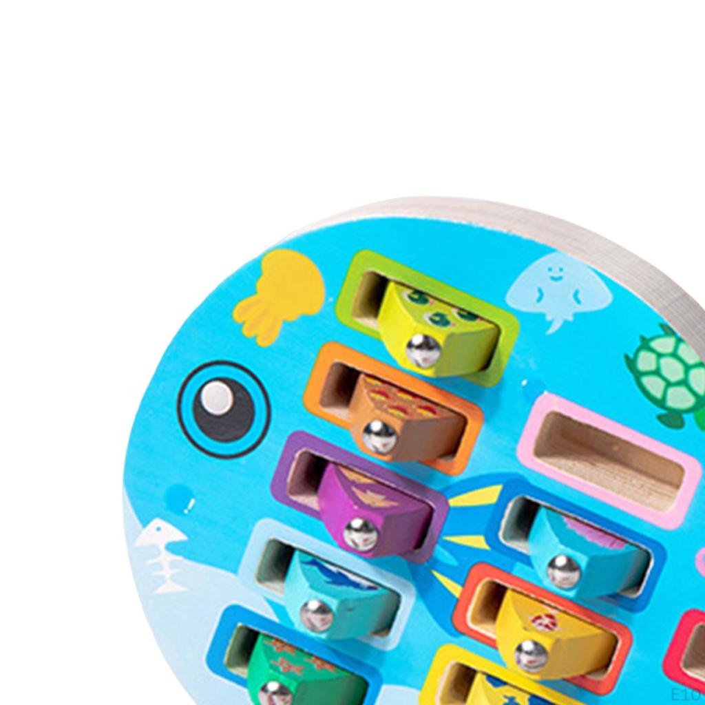 Magnetic Wooden Fishing Game Learning Preschool for Kids Children Boys Girls Dinosaur