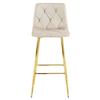 NADO stool - beige velvet / GOLDEN legs x 1