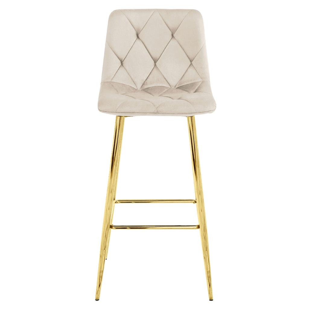 NADO stool - beige velvet / GOLDEN legs x 1