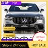 C200 E200 For Mercedes Benz 188MM 210MM ABS Car Front Grille Badge Sticker Decal Cover Emblem Accessories For Mercedes Benz AMG