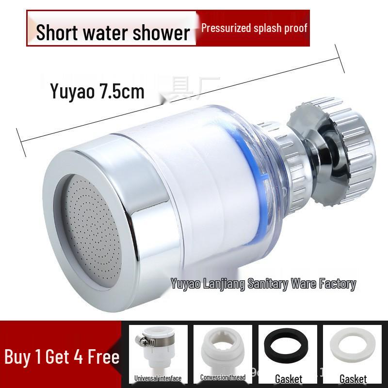 Universal Water-Saving Faucet Extender & Shower Head Booster with Anti-Splash Filter