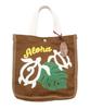 [Kahiko] Mini Bolsa Tote Havaiana Bordada Sagara, Marrom, 42VP2303