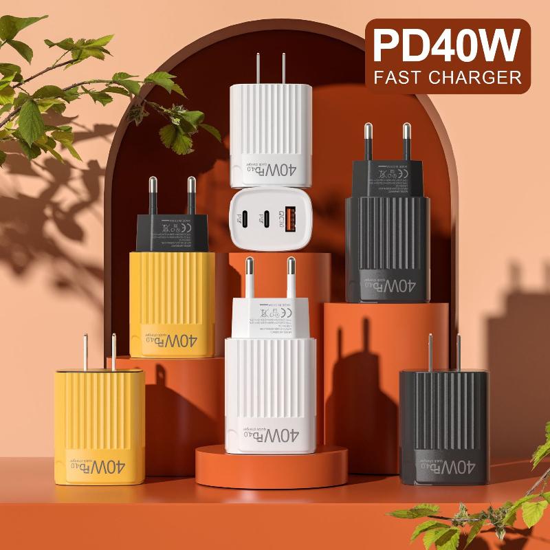 40W PD Type C Fast Charging Charger Quick Charge 3.0 Mobile Phone Power Wall Adapter EU US Plug For Huawei