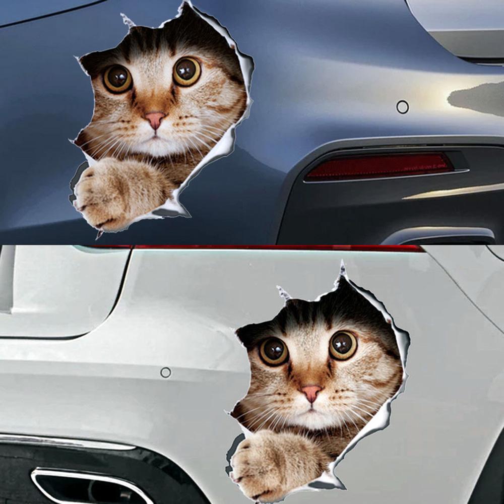 Mode Auto Zubehör 3D Stereo Anime lustige kreative Persönlichkeit Kätzchen Simulation Autoaufkleber
