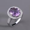 Bolaijewelry Natural South African Amethyst Gemstone Ring 925 Sterling Silver Classic design of fine jewelry for women gift