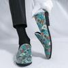 Men's Fashion Pointed Toe Print Pattern Comfort Loafers Formal Shoes for Wedding Prom Dress Homecoming Footwear Designer Style