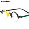 FONEX HEPIDEM Acetate Eyeglasses Frame Men New Round Brand Design Glasses Women Retro Vintage Eyewear Japanese Spectacles 9356