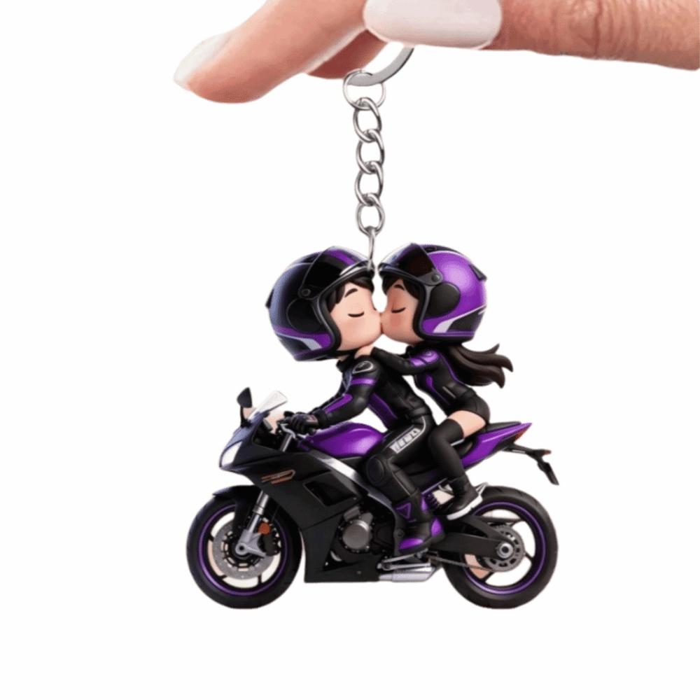 Mini Design Motorfiets Sleutelhanger 2D Plat Locomotief Mannen Hanger Tas Hangende Bedel Sleutel Decoratie