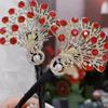 Peacocks Shaped Hairpin Strong Grip Alloy Materials For Gym Party Quick Hairstyling