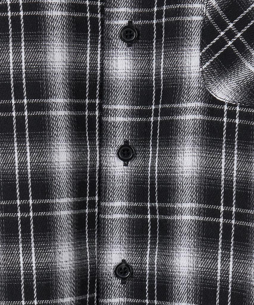 NODU Crop Check Shirt [Black]