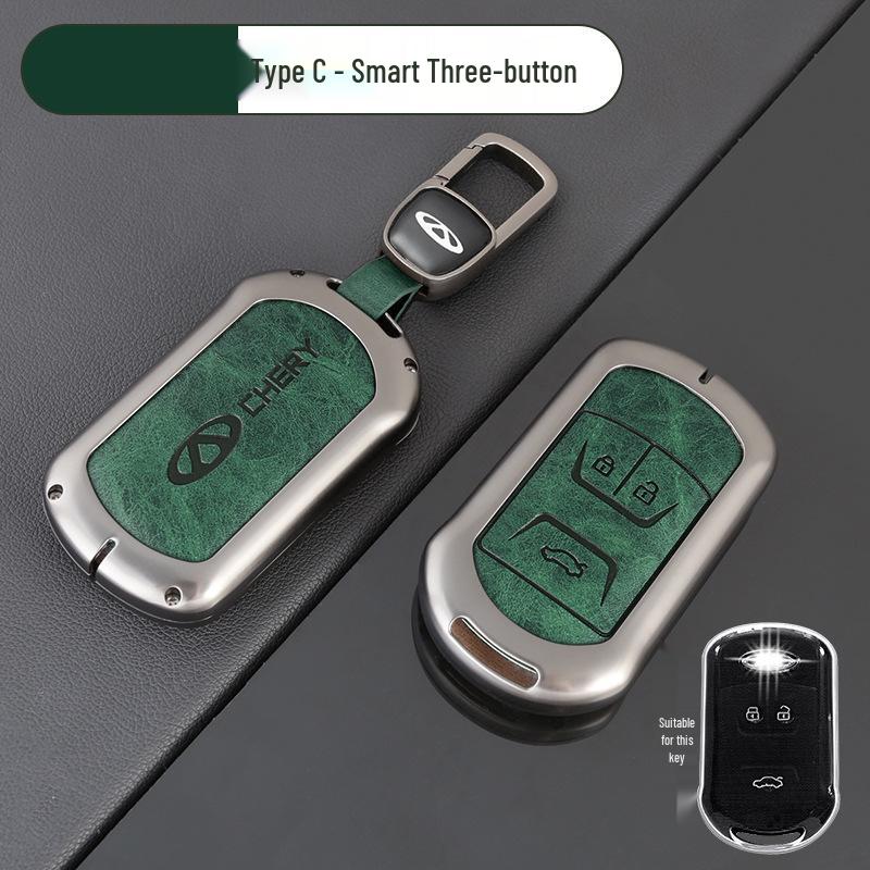 Chery Car Key Cover: Fits Tiggo, EQ1, QQ Ice Cream, Arrizo E - Small, Secure Metal Shell with Hanging Buckle