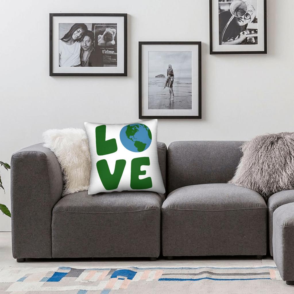 Love the Mother Planet Pillowcase Cushion Cover Earth Day Protect Environment Throw Pillow Case Cover Home Dropshipping 40X40cm