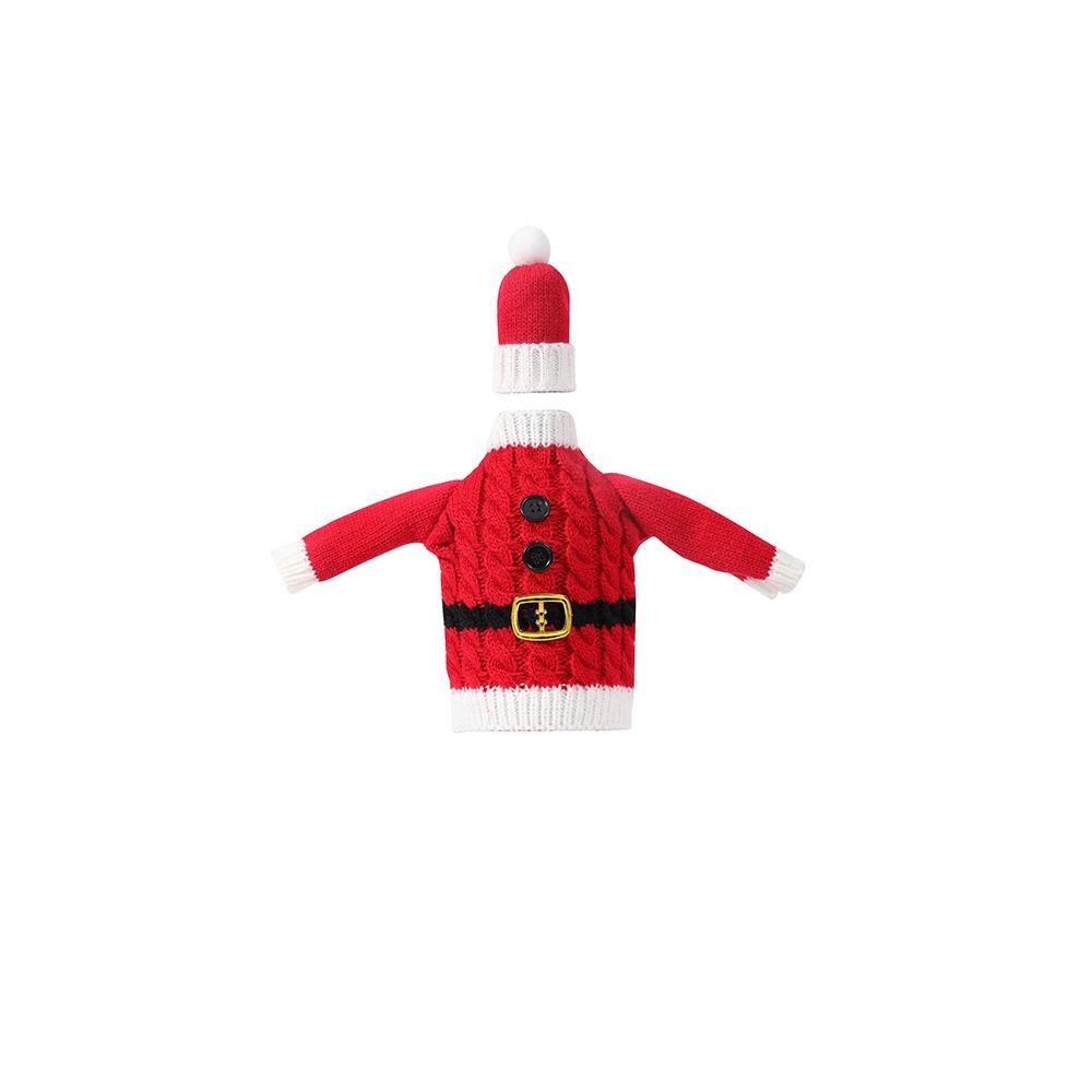 Merry Christmas Wine Bottle Cover New Year Gifts Xmas Wine Champagne Bottle Sleeve Knitted Clothes 2025 Red Wine Bottle Bag