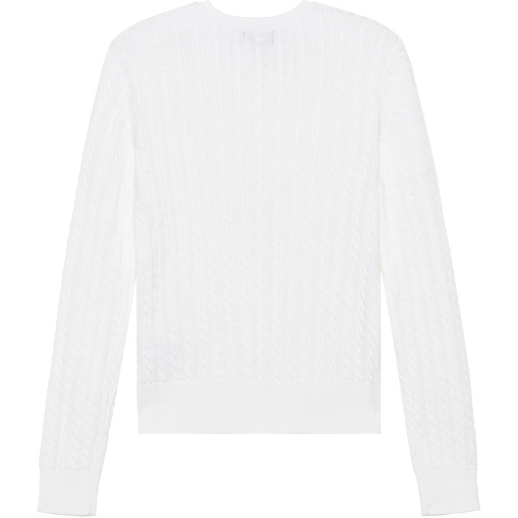 Polo Ralph Lauren Ensfarget Logo Brodert Enkeltspent Langermet Genser Barnegenser Hvit 313543047-064