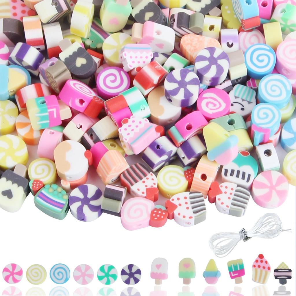 Colorful Bohemian Polymer Clay Beads - DIY Jewelry Accessories Pack