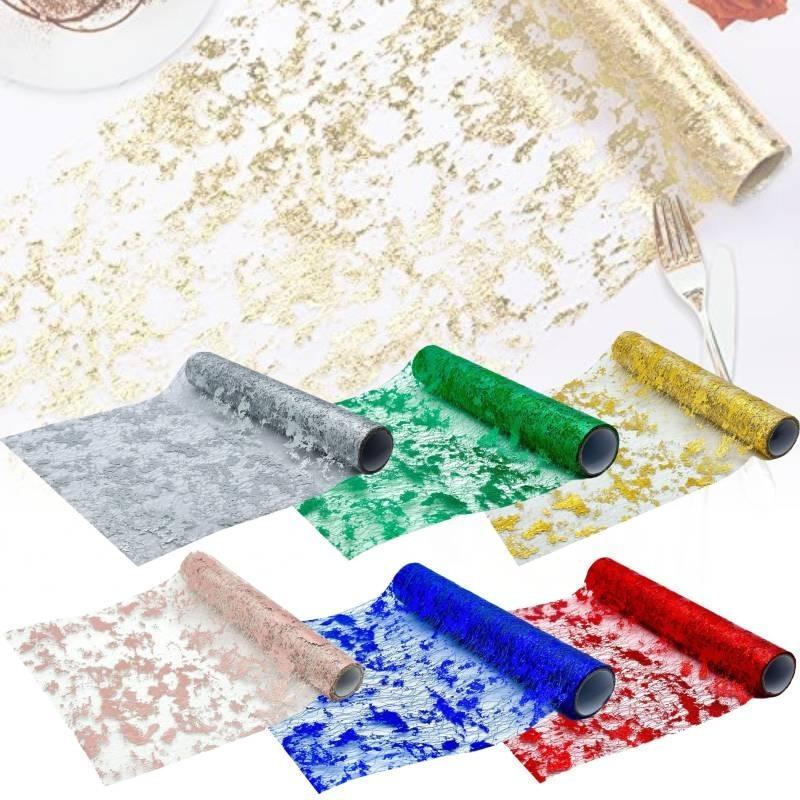 Luxurious Gold Mesh Tablecloth Roll Perfect For Weddings And Holiday Parties