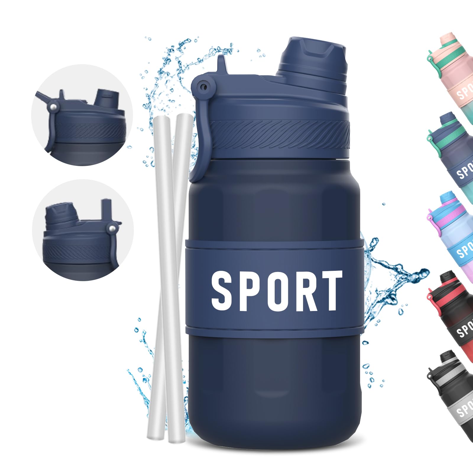 

Бутылка для газированной воды HULEYA, 500 мл, шестиугольная, пластиковая, для учеников младших классов, мальчиков и девочек, с ручкой-соломинкой, силиконовое кольцо в комплекте, для одной руки