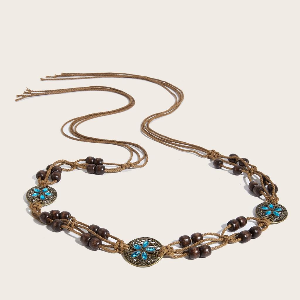 Vintage Ethnic Style Handwoven Belt Women'S Dress Decorative Waist Chain Personalized Bohemian Waist Rope
