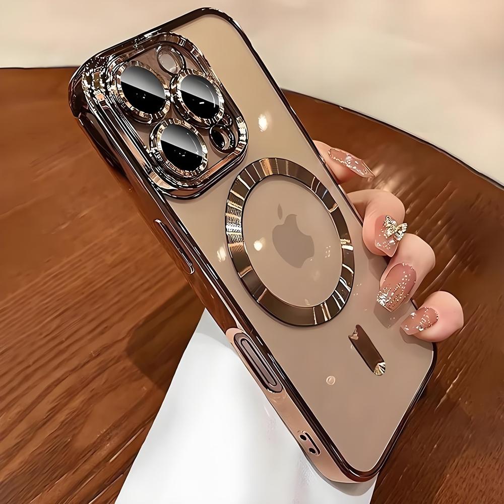 Magnetic Plating Camera Lens Protection Case For iPhone 17 16 15 14 Plus 13 12 11 Pro Max Case for Magsafe Wireless Charge Cover