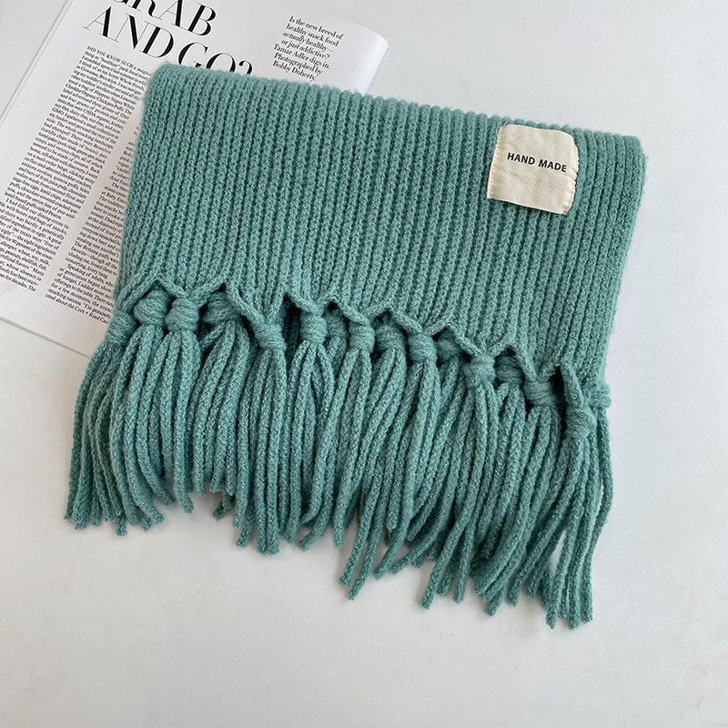 Scarf Women's Winter Korean Style Versatile Macaron Couple Student Knitted Wool Warm Tassel Shawl Neck Scarf Neck Protector