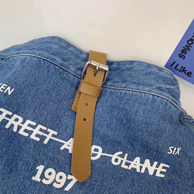 Crossbody-väska med stor kapacitet Kvinnlig jeansväska Bokstavsväska Student axelväska