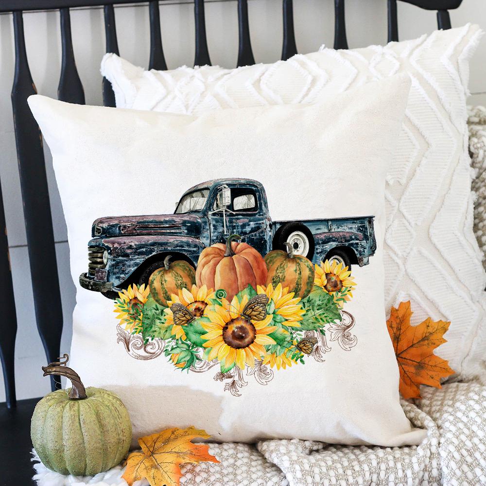 День Благодарения Счастливый Принт Наволочка Чехол для Подушки Мультяшная Тыква Декор для Вечеринки Чехлы для Подушек Дом Диван Машина Хэллоуин Декоративная Подушка 450mm450mm 1190₽