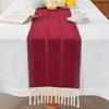 Light Luxury Faux Cotton Linen Tassel Table Runner