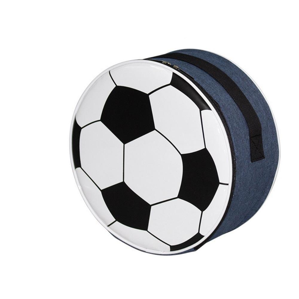 Oxford Cloth Soccer Lunch Bag Round Thermal Beer Bag Popular Insulated Lunch Bag Football Fans темно-синий