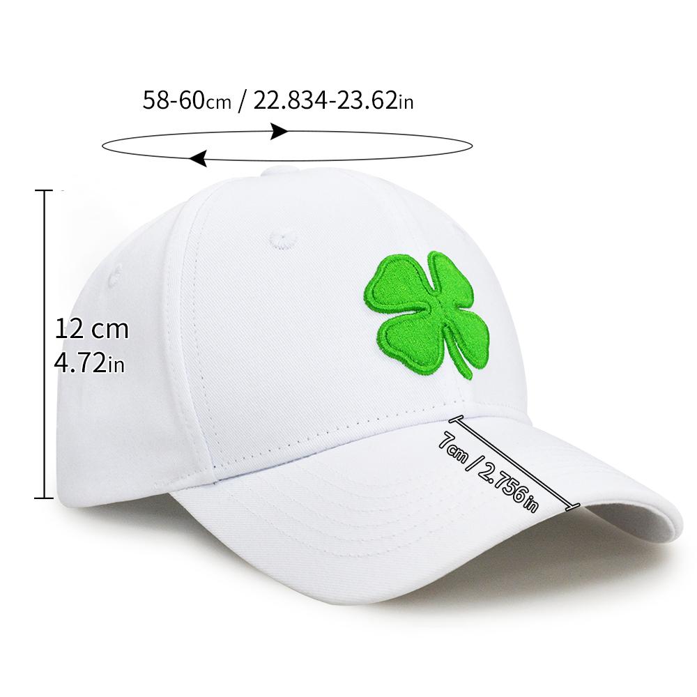 Unisex Adjustable Classic Lucky Clover Embroidered Baseball Cap Outdoor Sport Simple Truck Driver Cap