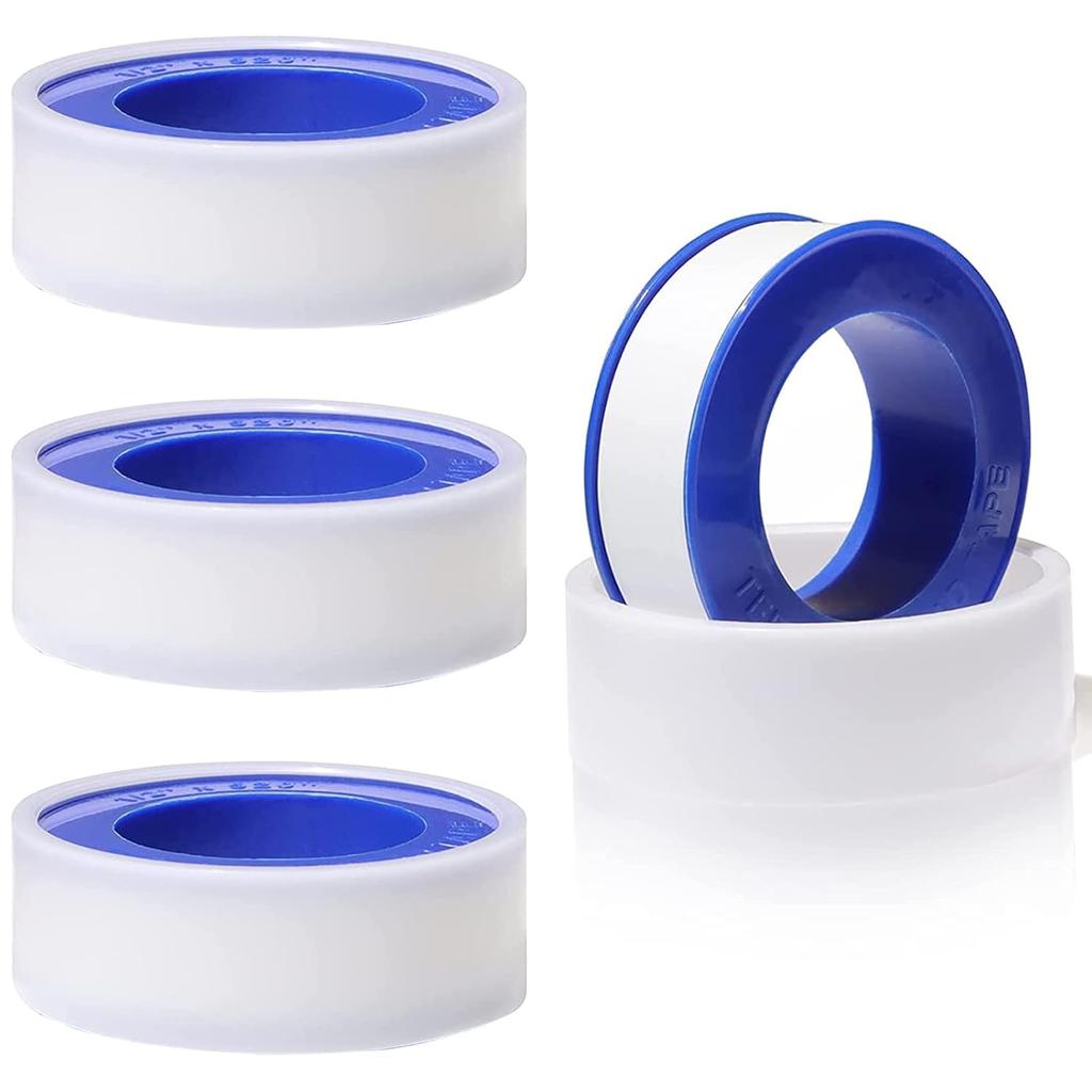 Teflon Tape, 0.47x393inch White Plumbers Tape - 4 Rolls, Stop Leaks, PTFE Sealant for Pipe