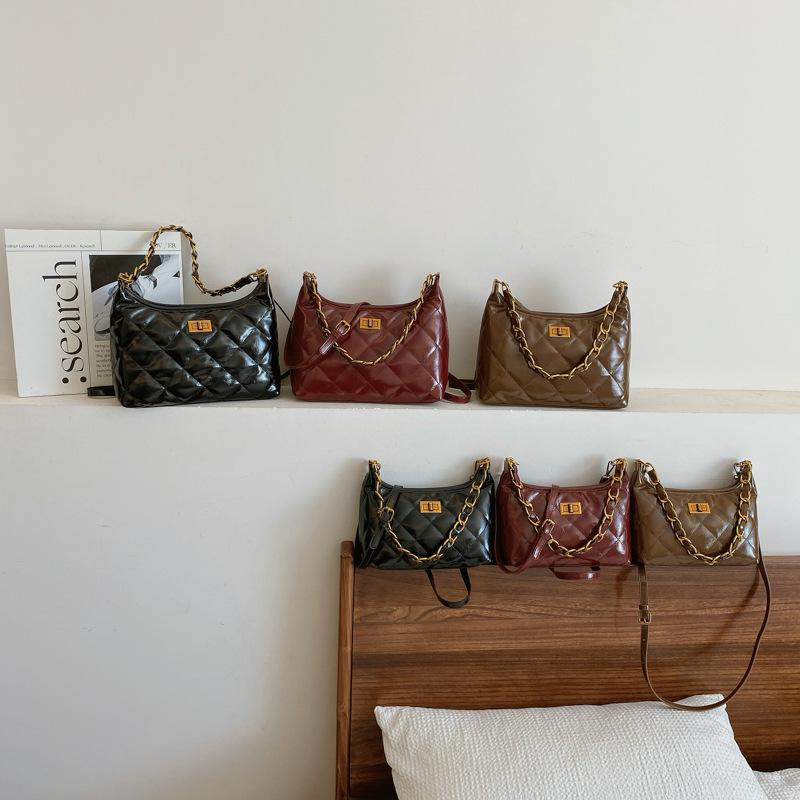 Autumn New Fashion Embroidered Thread Chain Underarm Bag Versatile Single Shoulder Diagonal Span Trendy Women's Bag