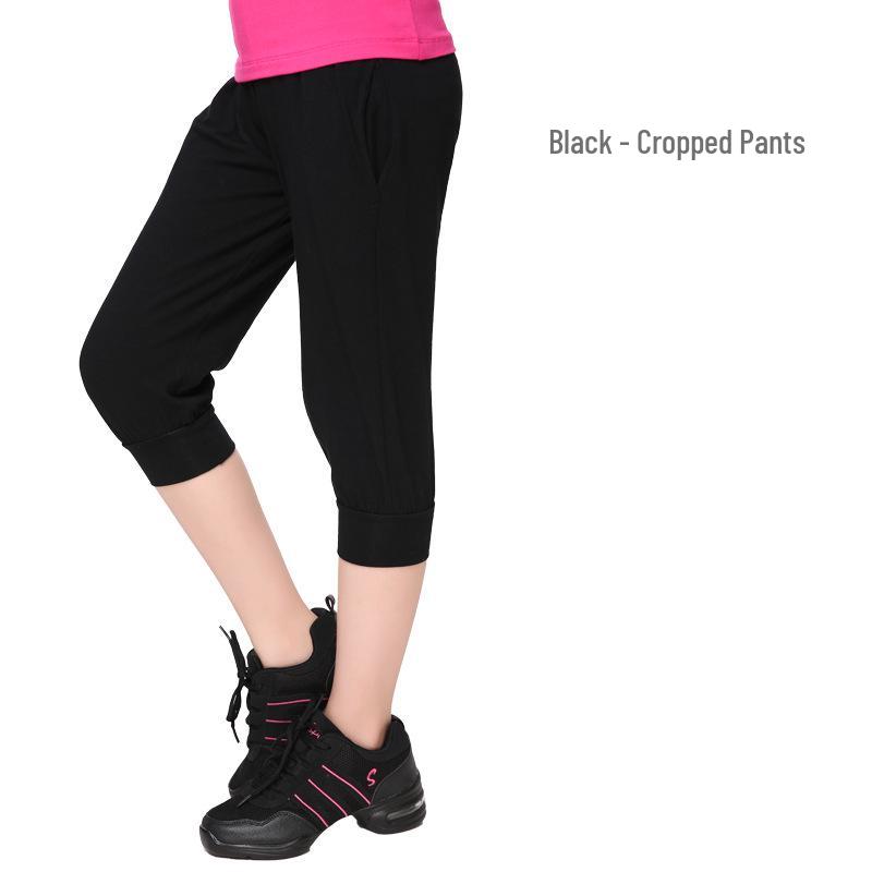 Children's Black Cotton Dance & Gymnastics Pants