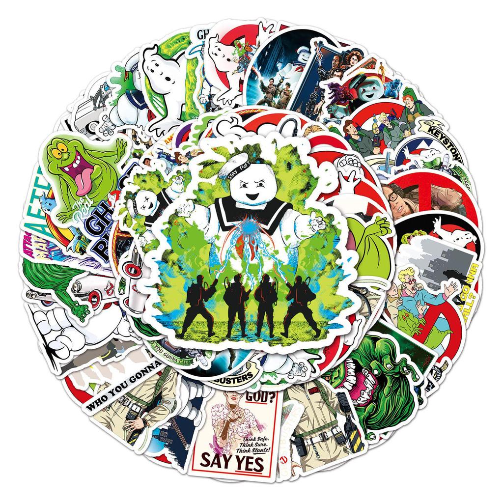 50 Ghostbusters Graffiti Stickers: Waterproof DIY for Skateboards, Water Bottles & Suitcases