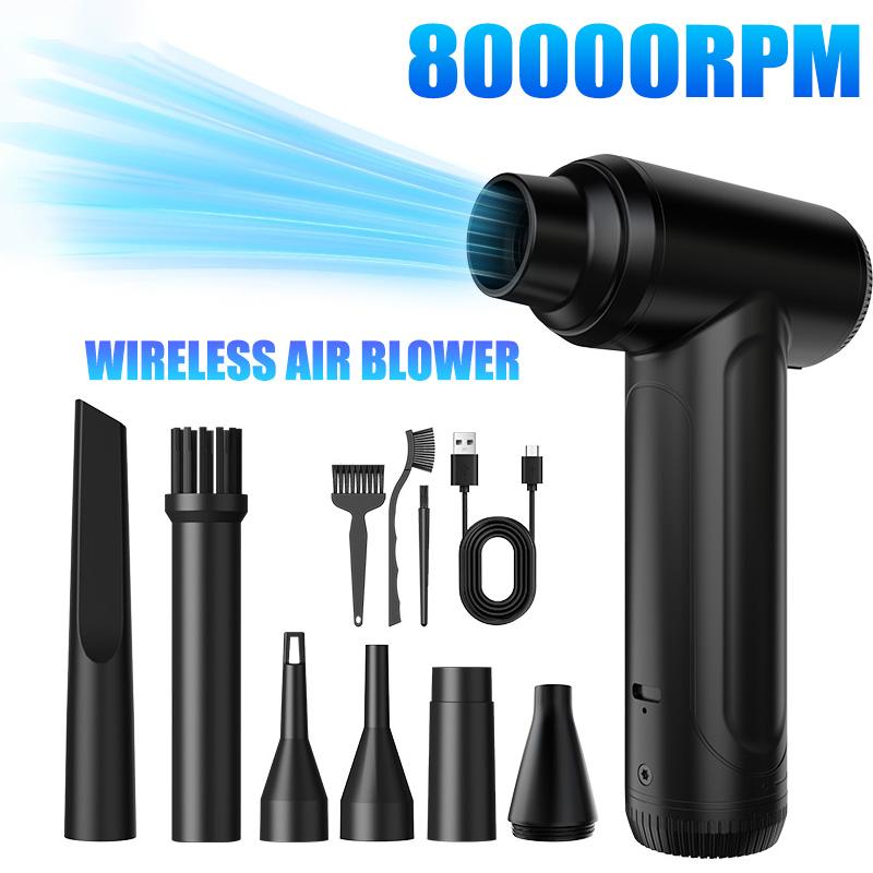 Handheld Turbo Jet Fan 80000RPM Powerful Compressed Air Duster for Car Dryer Portable Electric Dedusting Wireless Air Blower