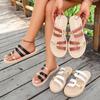Simple, Fashionable, Lightweight, Versatile Sandals, Summer Plus Size Beach Sandals, Casual Flat Bottomed One Line Sandals, Cool Slippers