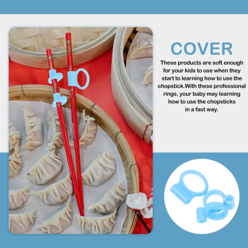 Cabilock 18Pcs Learning Chopsticks with Non-Slip Silicone Rings Training Chopsticks Helper