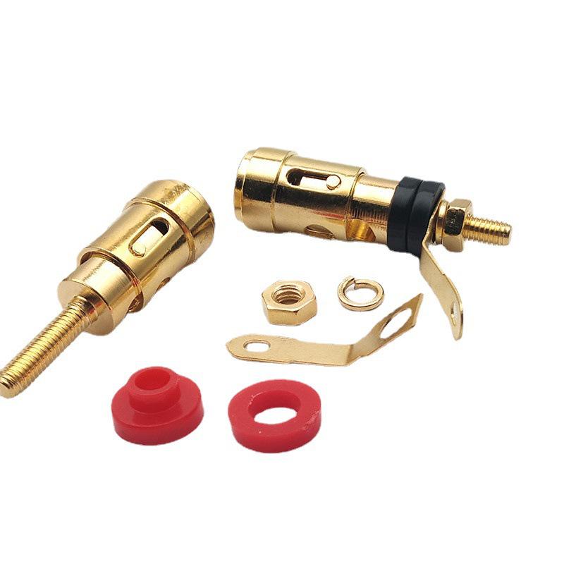Gold-Plated 40mm Self-Locking Push-Type Speaker Binding Post Socket