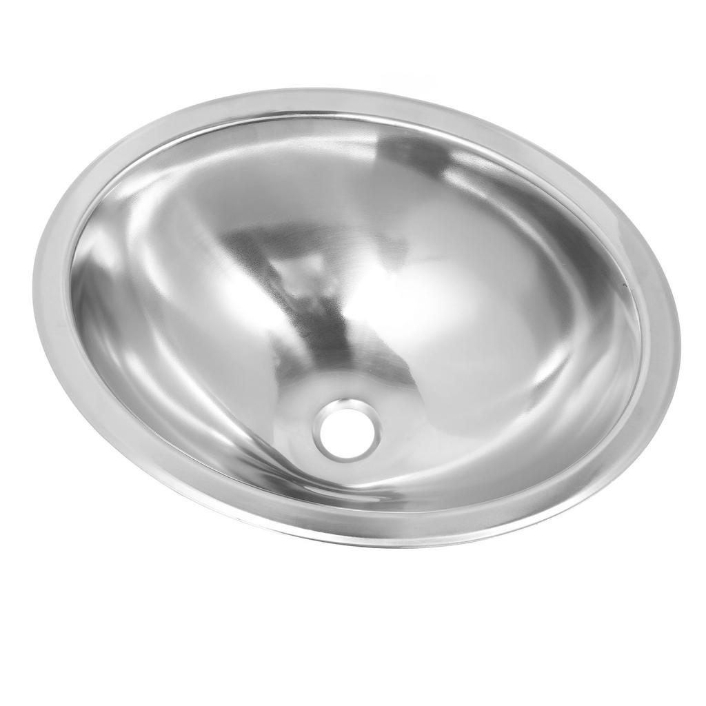 446x346x150mm RV 304 Stainless Steel Sink Oval Round Kitchen Hand Wash Bath Sink with 40mm Sewer