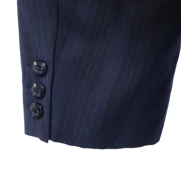 Yves Saint Laurent Striped Pattern Tailored Jacket Blue Men's Used