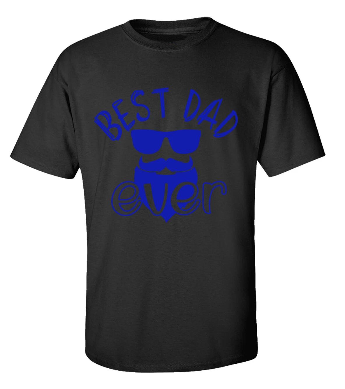 Men s Father s Day Best Dad Ever Bearded Dad with Sunglasses Funny Short Sleeve M